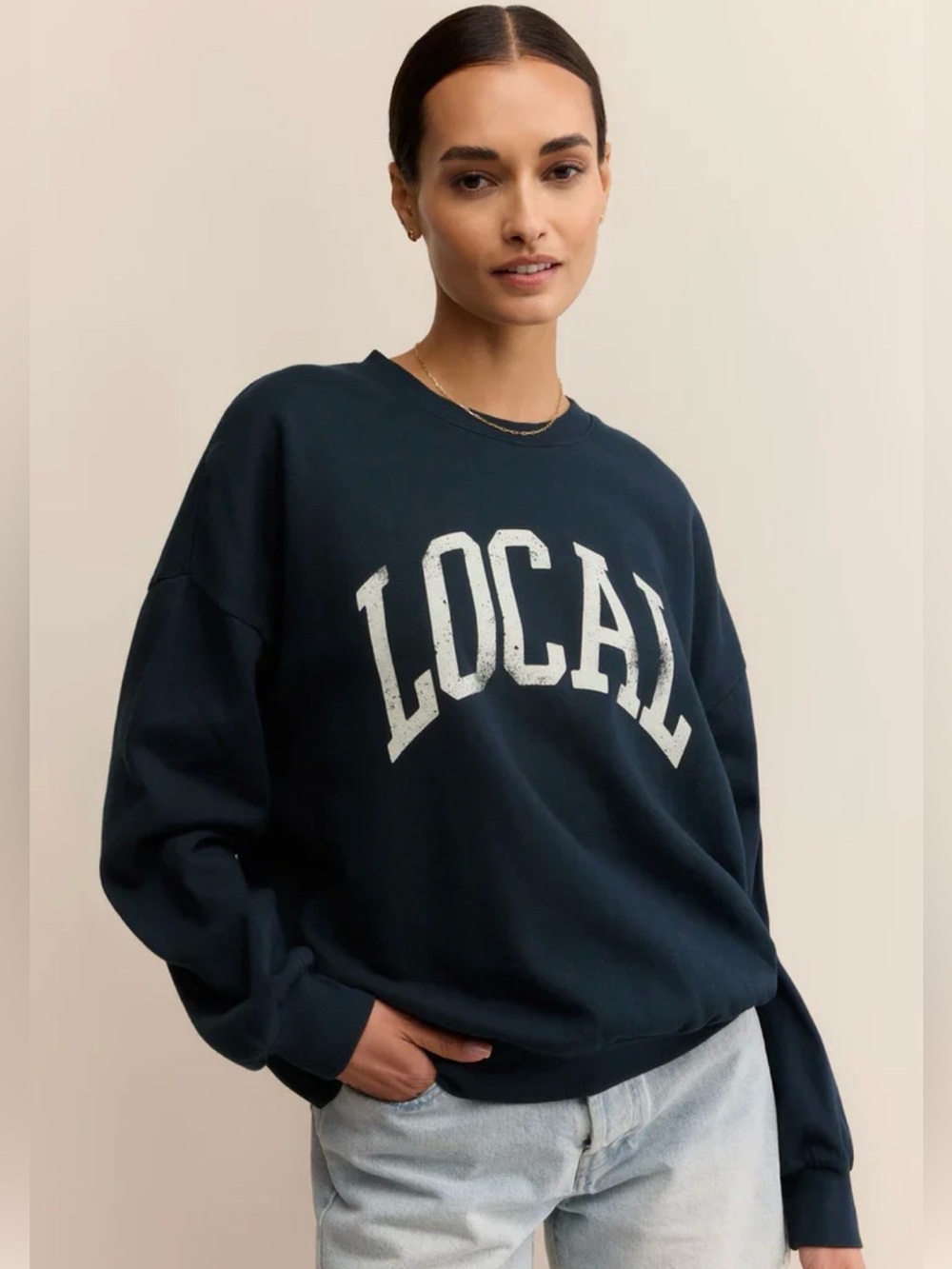 Z SUPPLY Navy 'LOCAL' Crewneck Sweatshirt